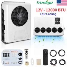 12V Electric Split Air Conditioner Cab AC Unit Kit For Truck Semi Bus RV Caravan