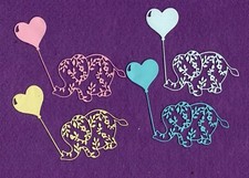 ELEPHANT WITH BALLOON little baby cute die cuts scrapbook cards