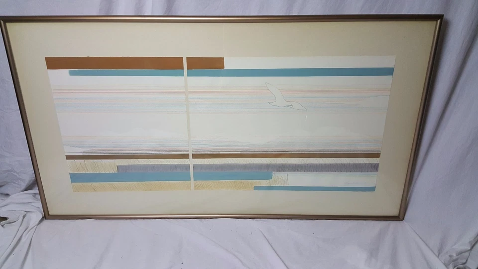 Bryan Keith Smith Abstracto Mixto Obra de Arte Vertical Gene Davis Líneas Grandes  Foto 4 de 4