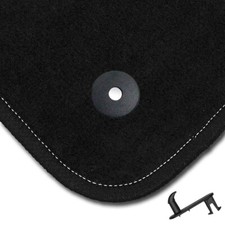 BLM]TO004 nero - Set di tappetini in velluto adatti per Toyota Yaris I 1999-2006 5 porte - finiture nere