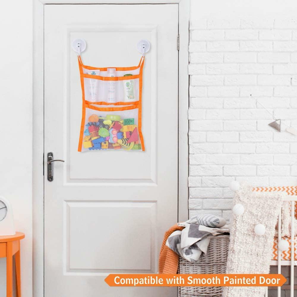 SUNDOKI Bath Toy Organizer, Bath Toy Holder Storage Bags with 4 Suction