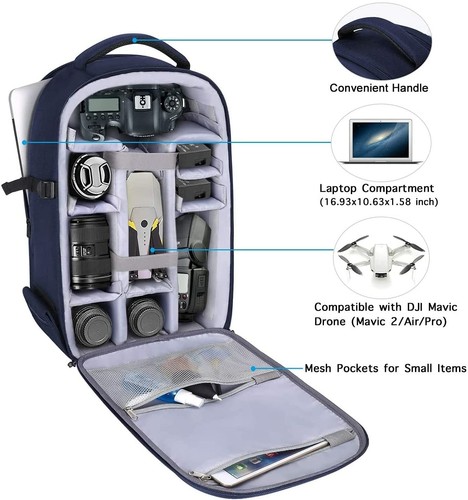 15-16 inch Camera Backpack Bag DSLR/SLR/Mirrorless Photography 3 Layers Tactical - Picture 24 of 163