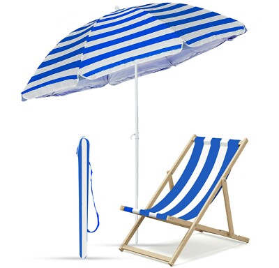 Gartenschirm Sonnenschirm & Holzliege Klappstuhl Liege Liege Strand Meer