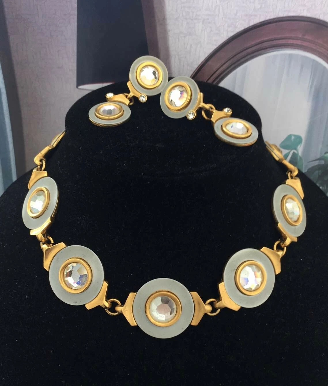 Christian Dior vintage ? Boucles d'oreilles designer déco ensemble collier couture designer clip sur