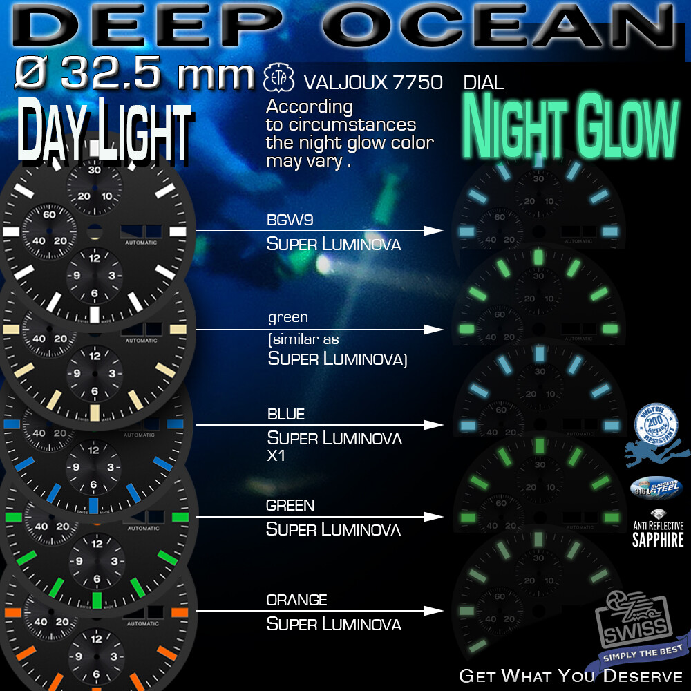 パラドクシア・エピデミカ （帯つき） DIAL FIT MOVEMENT ETA VALJOUX 7750, DEEP OCEAN, Ø 32.5 mm, 5VARI