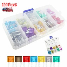 120pcs MINI Blade Fuse Assortment Auto Car Motorcycle SUV FUSES Kit APM ATM UTV