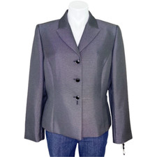 Tahari Arthur S. Levine Black/Ivory Blazer Jacket 12P