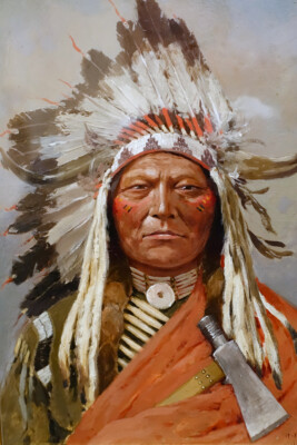 Sitting Bull by John F Farny Native American Giclee Art Print + Free Shipping