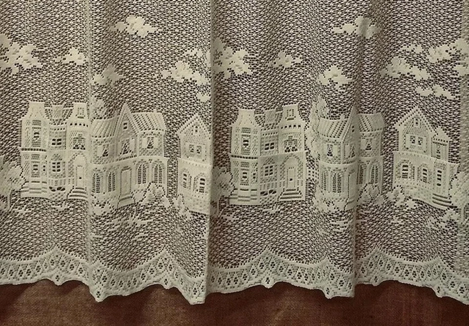 Nivel de ventana de encaje marfil mezcla de algodón Charleston 54 x 23 baño cocina dormitorio Foto 2 de 3