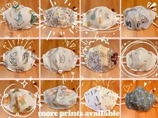 3D Adult & Child-Sized Fabric Face Mask, Nose Wire [Disney, Harry Potter, Cats]