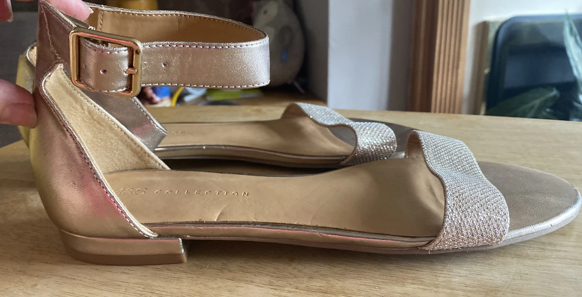 Gold glitter store sandals flat