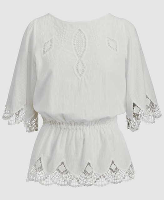 $270 Lauren Ralph Lauren Women's White Embroidered Pom-Pom Cotton Blouse Size XL | eBay