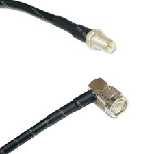 RFC195 Silver RP-SMA FEMALE to TNC Male Angle Coax RF Cable USA Lot
