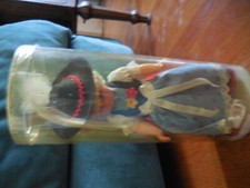 Vintage Oberbayern German Costume Celluloid doll 10" Girl doll in tube container