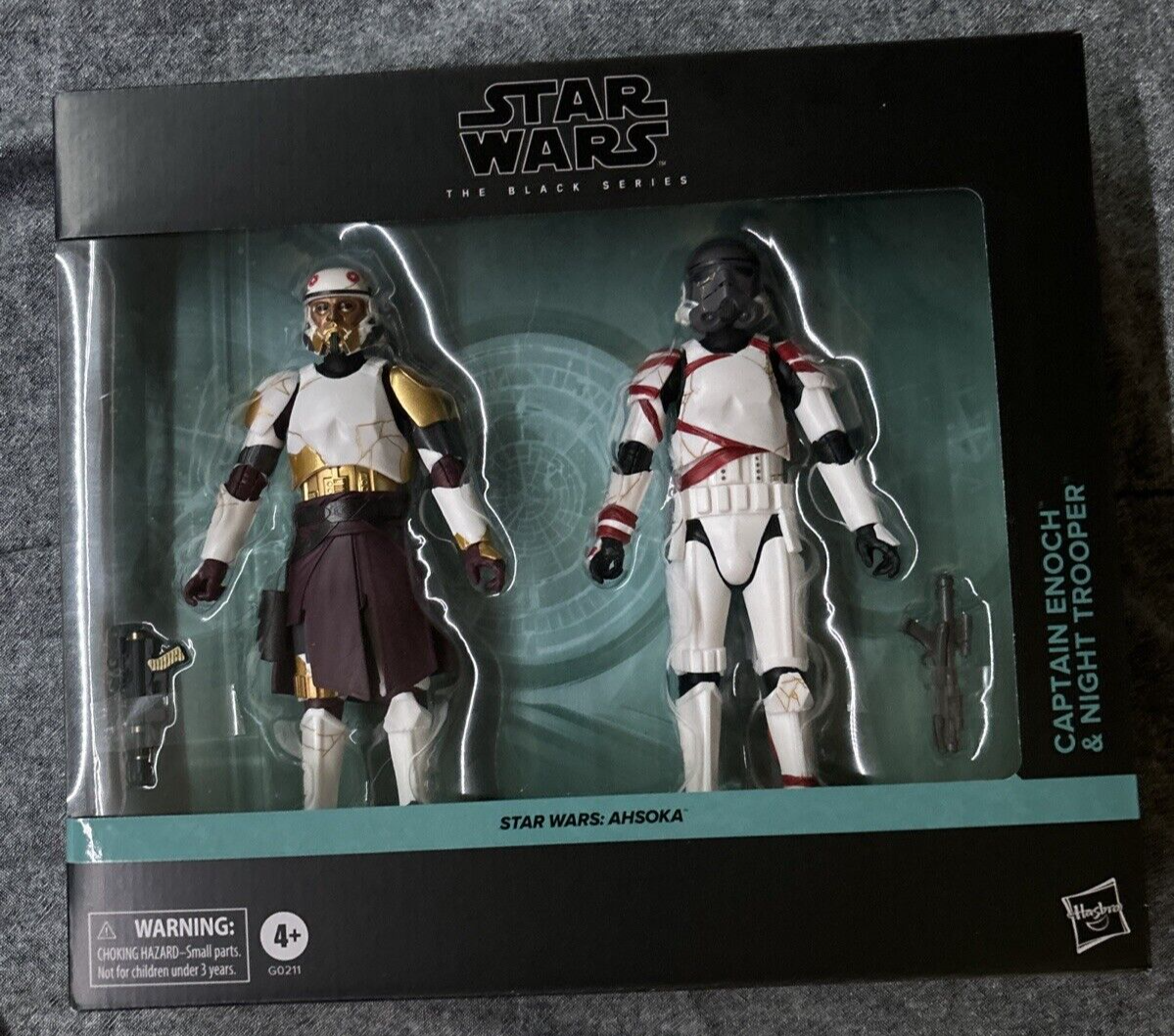 Star Wars Ahsoka Black Series Captain Enoch + Night Trooper Figure Set. In Hand
