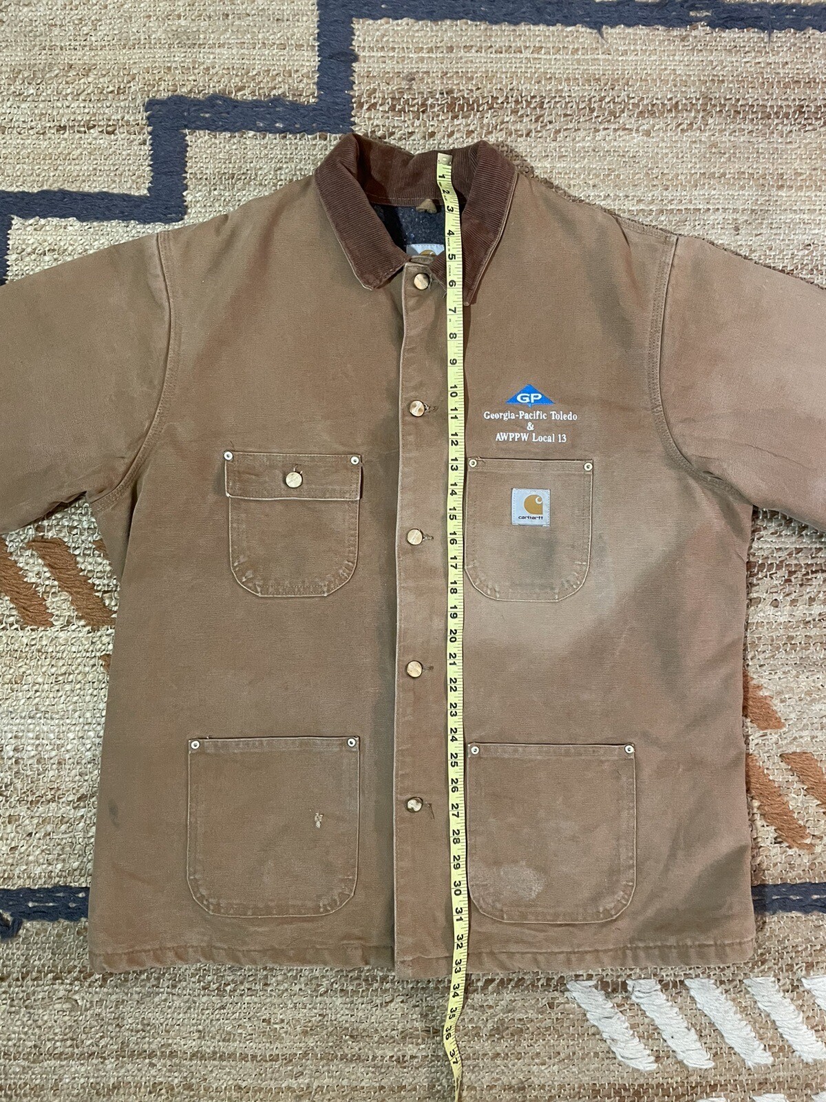 Vintage Carhartt Made in USA Blanket Lined Chore Coat Jacket XL eBay