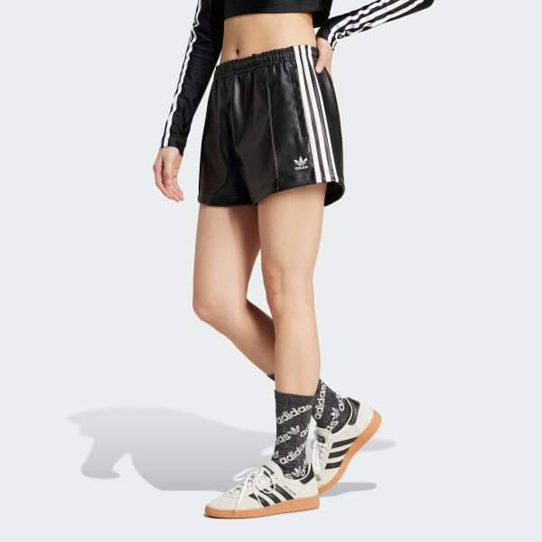 Adidas PLEATHER Shorts Womens - Black / IY7320 / Pants Expedited