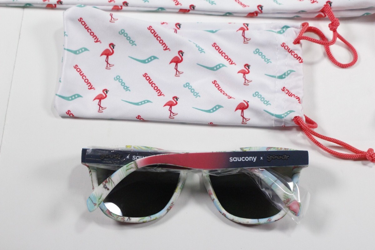 Saucony x Goodr Kinvara 10 Shoes Women's Sz Flamingo w Laces  Sunglasses Bag