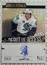 Tye Kartye 2023-24 Upper Deck Credentials Rookie Debut Ticket Access Auto /299 
