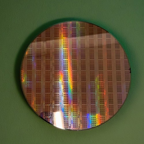 12in Silicon Wafer CPU Chip Semiconductor Lithography Circuit With Bracket NebJ - Picture 2 of 7