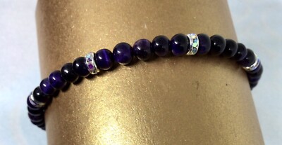 Tigerauge Armband lila 4 mm.