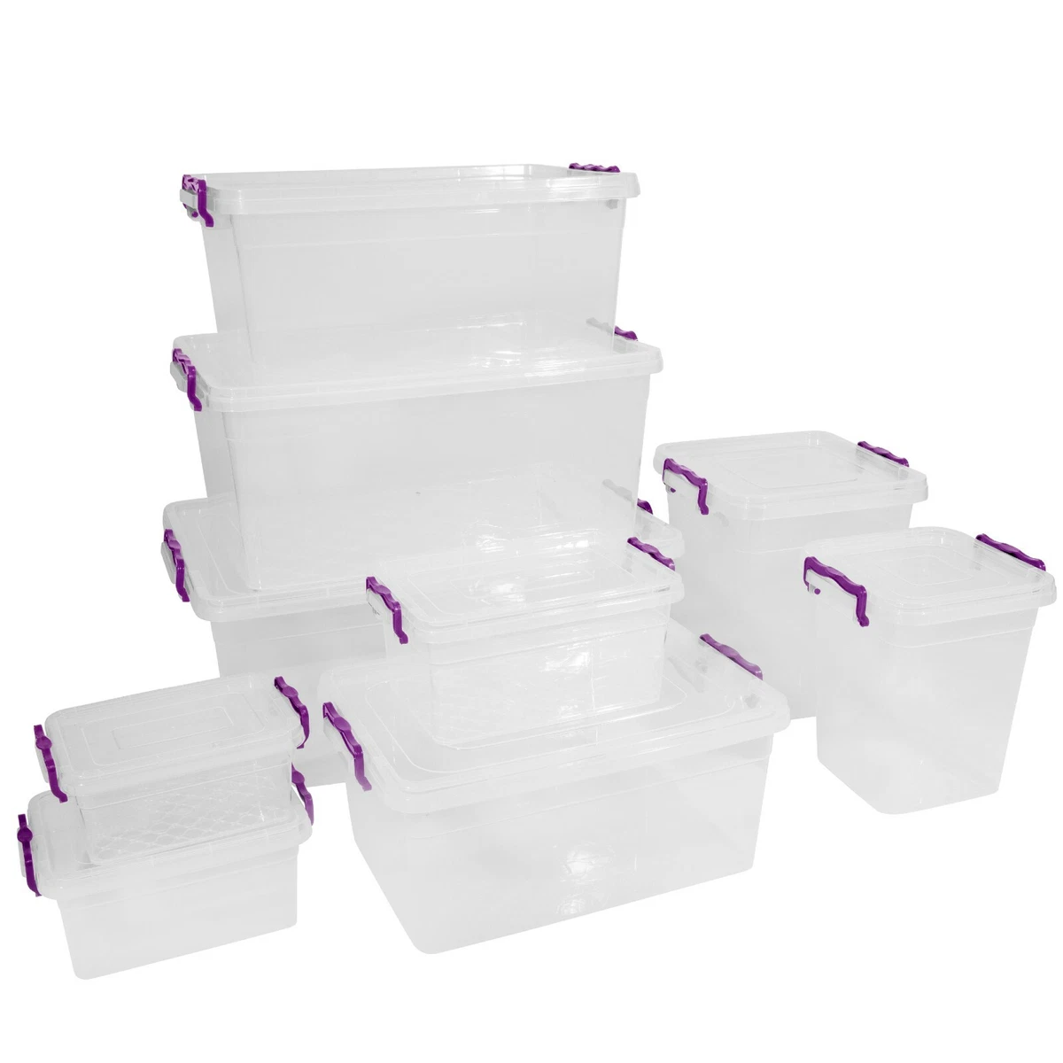  Superio 10 Qt Clear Plastic Storage Bins with Lids and Latches,  Organizing Containers, Stackable Plastic Bin for Home, Garage, School, and  Office : Home & Kitchen