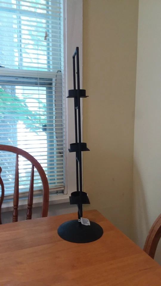 PIER 1 TALL BLACK METAL TEALIGHT HOLDER TOWER HOME GARDEN PATIO FIREPLACE - Image 2 of 4