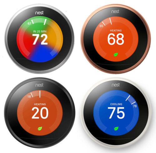 Google Nest Learning Thermostat Programmable 3rd Generation Very Good - Afbeelding 1 van 14