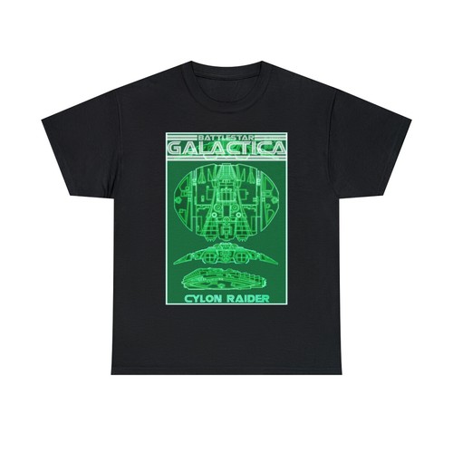 Battlestar Galactica Cylon Raider Viper Pilot Display Unisex Heavy Cotton Tee - Picture 2 of 8