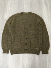 Vintage 60s 70s Mohair Wool Cardigan Sweater Size Medium Kurt Cobain Italy Green