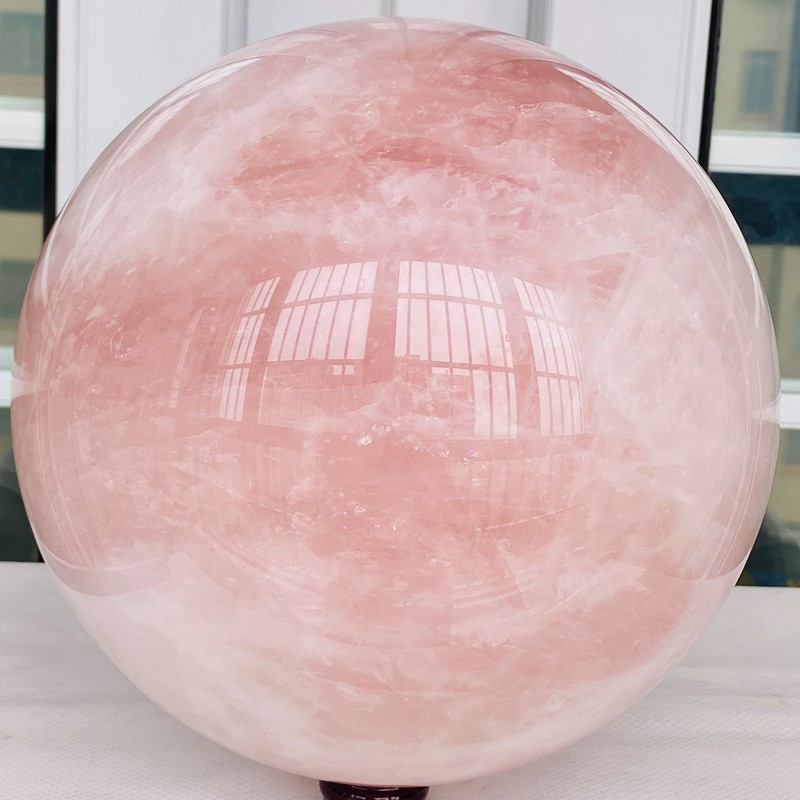 Natural Pink Rose Quartz Sphere Crystal Ball Reiki Healing 15320G