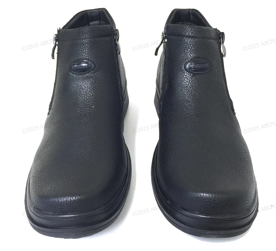 Nuevas botas de invierno para hombre forradas de piel con cremallera lateral cálidas al tobillo zapatos para nieve Foto 3 de 4