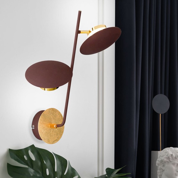 Led Wand Leuchte Ess Zimmer Beleuchtung Spot Strahler Lampe Schwenkbar Gold-image