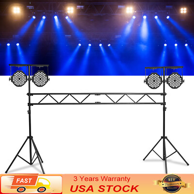 3m Portable DJ Lighting Truss T-Bar Stage System Black Iron 80kg