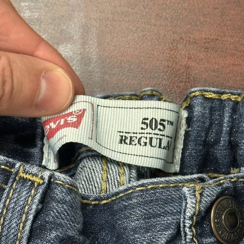 Levis 505 Jeans Boys Size 10 (25x25) Regular Denim Stretch Waist Streetwear - Picture 4 of 7