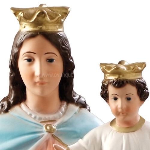 Statue de la Vierge Auxiliatrice CM 60 IN Résine Avec Yeux De Verre - Photo 2 sur 4