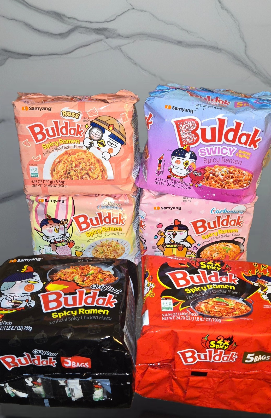 Samyang Buldak Ramen Variety 6 Flavors 5 Packs Each-Ships Same Day | eBay