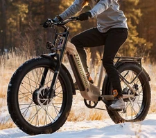 DUAL MOTOR 2000W 48V 17.5AH ELECTRIC BIKE 26" FAT TIRE EBIKE E-BICYCLE OIL BRAKE