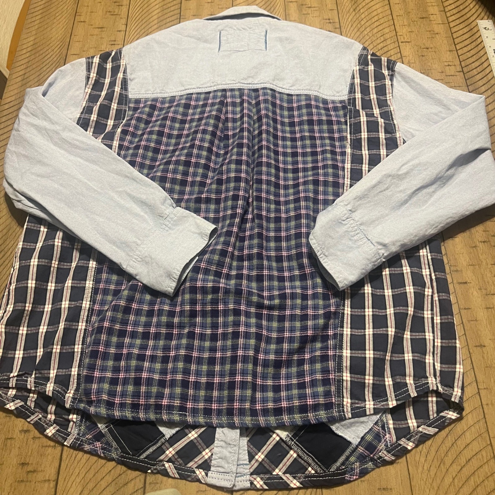 WE THE FREE Patchwork Plaid Button Down Shirt Wom… - image 8