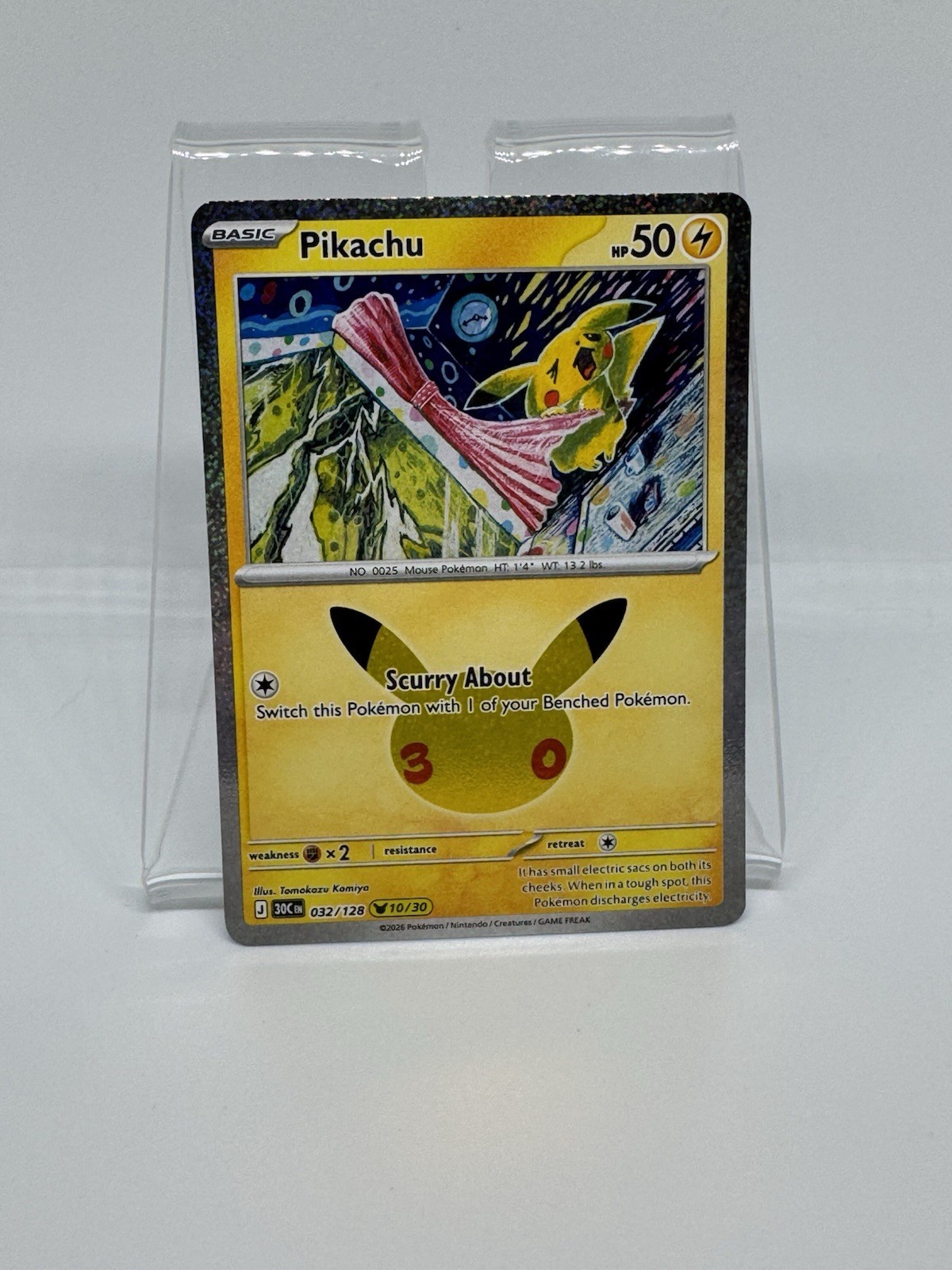 Pikachu 032/128 Me: 30th Celebration Holo