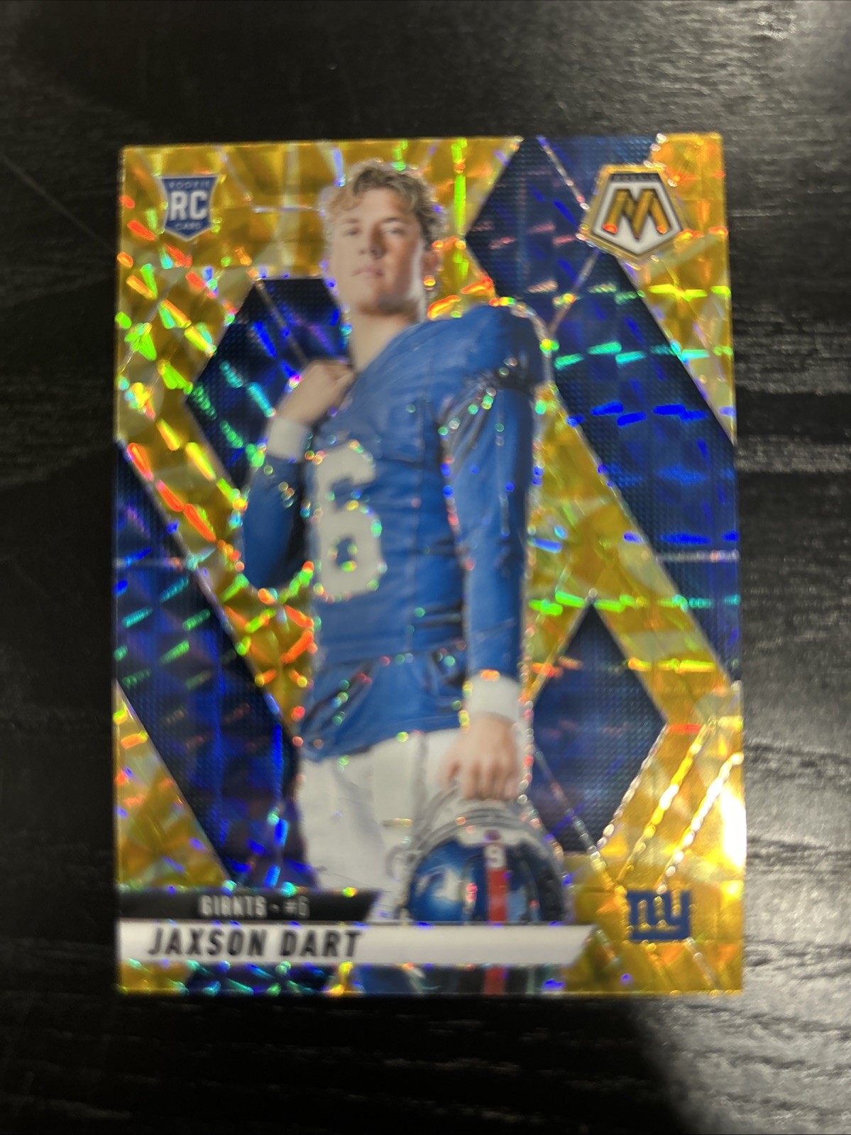 2025 Panini Mosaic Jaxson Dart Yellow Reactive Rookie Image Variation SP #288 RC
