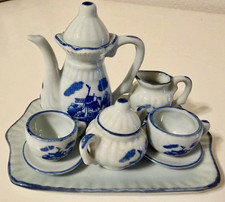 Delfts Handpainted Mini Blue Tea Coffee Set - 10pc set - Great Condition