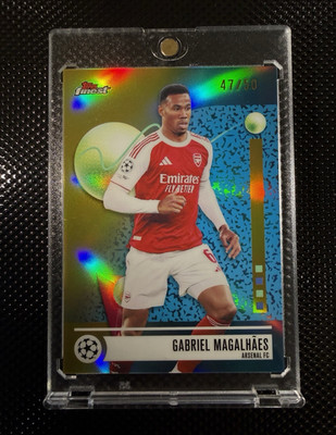 2025-26 Topps Finest UEFA Club Competitions Gabriel Magalhaes Gold Refractor /50