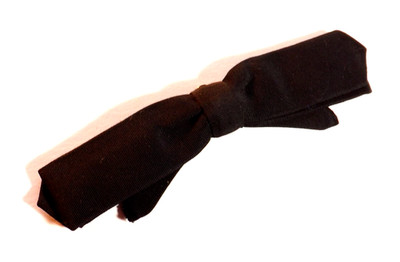 Vintage Schmale Fliege zum Überschieben von Ripsband fertig gebunden schwarz KOSTENLOSER VERSAND