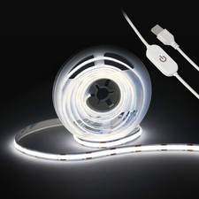 LED Strip Lights,5V USB COB Touch Dimmable 6000K White 6.56ft/2m