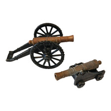 Vintage Penn Craft Civil War Era Cast Iron and Brass Cannons Miniature