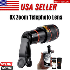 NEW8X Zoom Telephoto Lens Clip MobilePhone Camera Telescope Monocular Camping HD