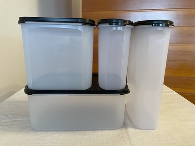 Lot Of Four Tupperware Modular Mates-Black Seals/Lids