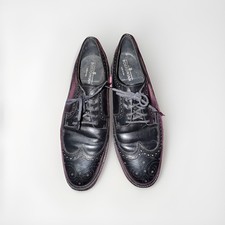 Bostonian Classics Oxford Black Leather Wingtip Made in USA Size 10 1/2