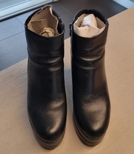 Scarponcino Stivaletto GUESS In Pelle Nero N.41 Zeppa Di 10 Cm Plateau Alto 3 Cm